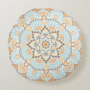 Seamless tile pattern: decorative, versatile desig round cushion