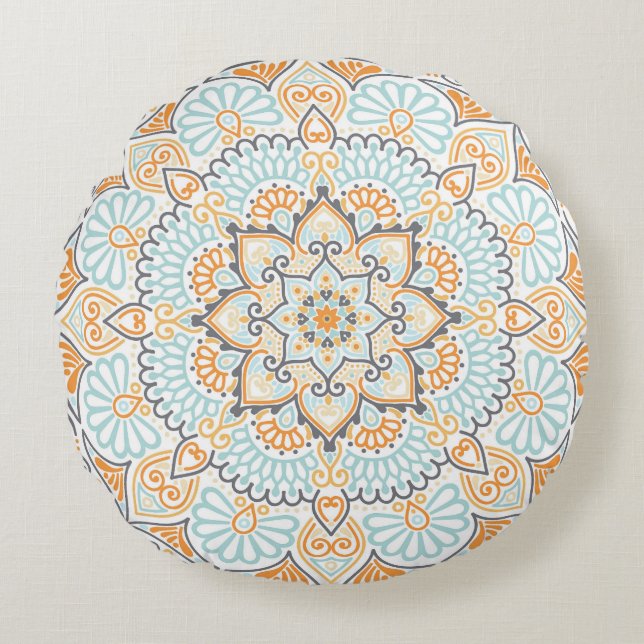 Seamless tile pattern: decorative, versatile desig round cushion (Front)
