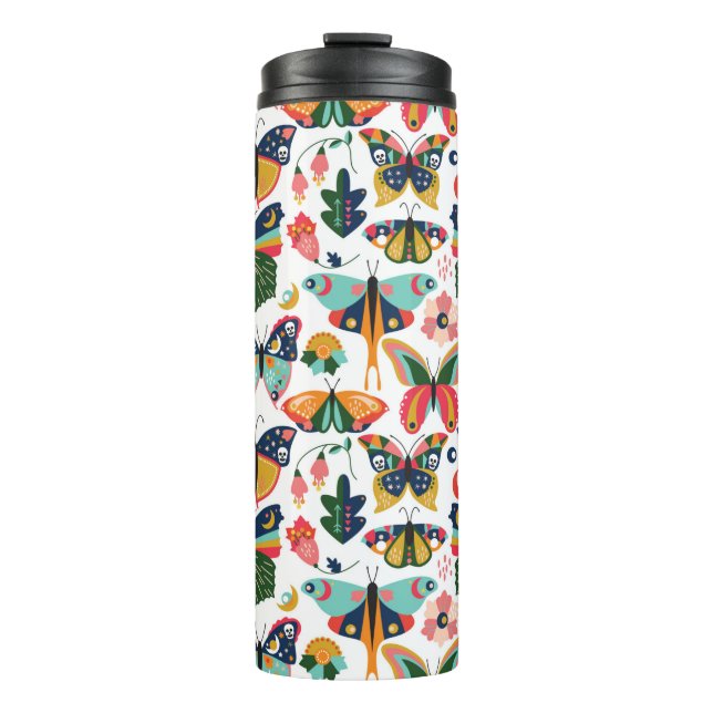 Seamless, Tileable Wallpaper Pattern with Boho Sty Thermal Tumbler (Front)