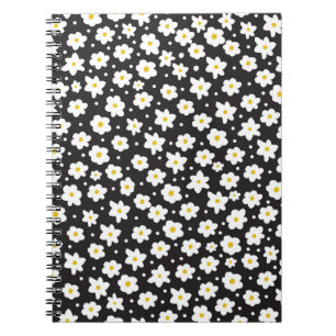 Seamless tiny daisy vintage pattern background notebook