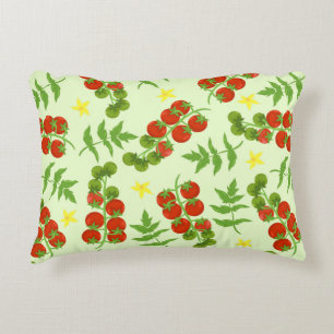 Seamless tomato pattern. Vegetable print. Vintage  Decorative Cushion