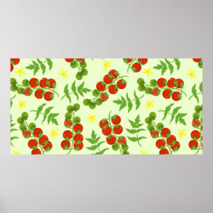 Seamless tomato pattern. Vegetable print. Vintage Poster