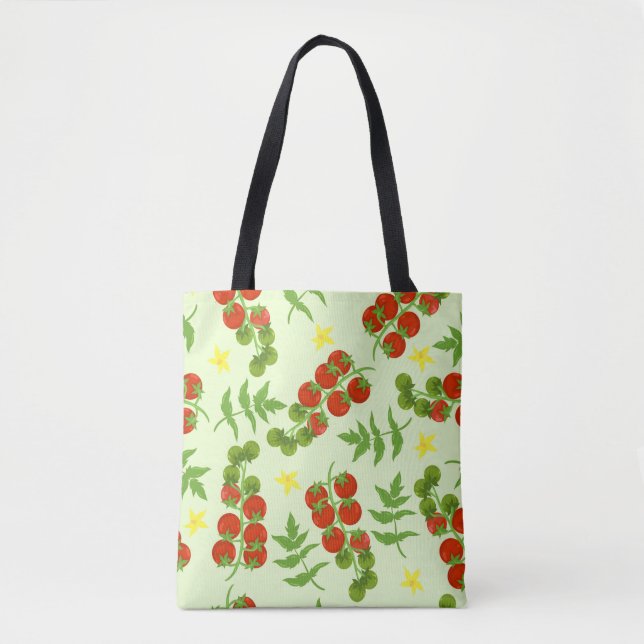 Seamless tomato pattern. Vegetable print. Vintage  Tote Bag (Front)