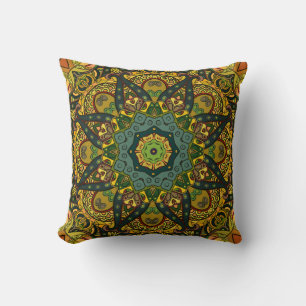 Seamless tracery tile mehndi design. Ethnic orname Cushion