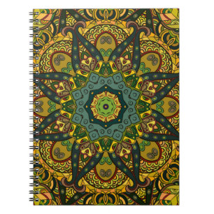 Seamless tracery tile mehndi design. Ethnic orname Notebook