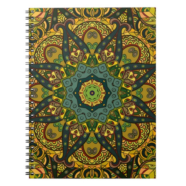 Seamless tracery tile mehndi design. Ethnic orname Notebook (Front)