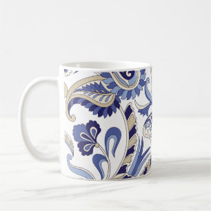 Seamless traditional Indian blue paisley patternpa Coffee Mug