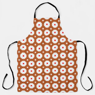 Seamless Traditional Moroccan brown, white and red Apron