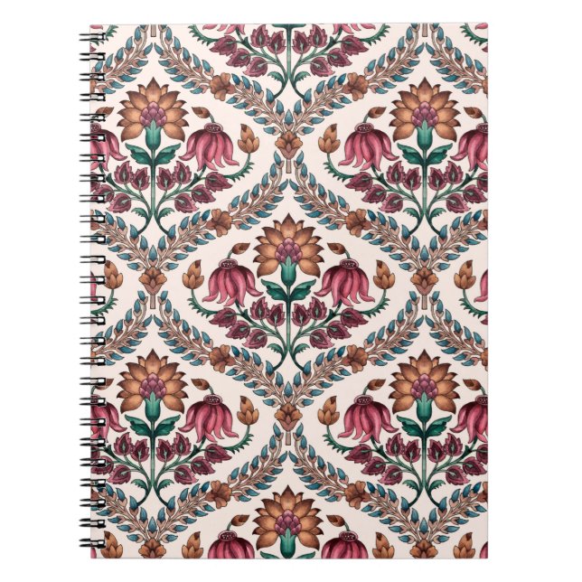 Seamless Traditional Mughalart,pattern,floral,flow Notebook (Front)