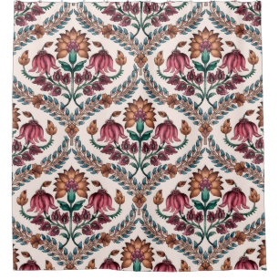 Seamless Traditional Mughalart,pattern,floral,flow Shower Curtain