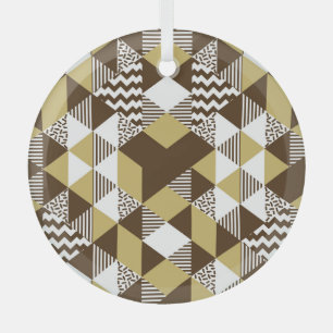 Seamless triangle: geometric gold fashion. glass tree decoration