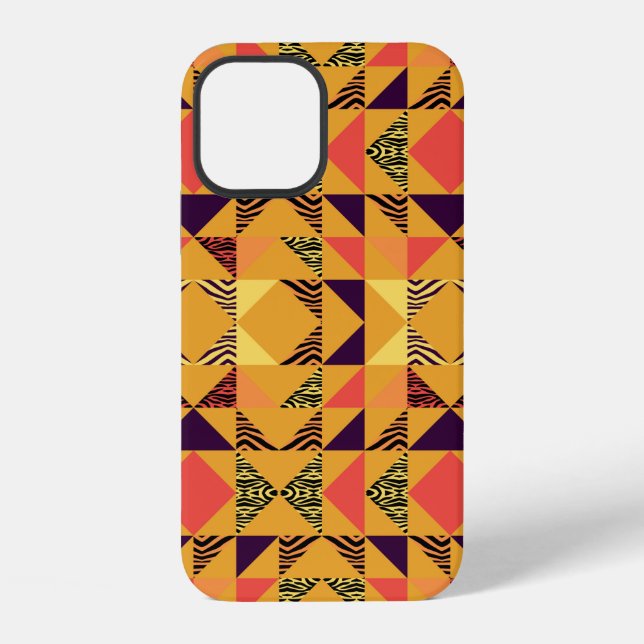 Seamless triangle pattern abstract background with iPhone case (Back)