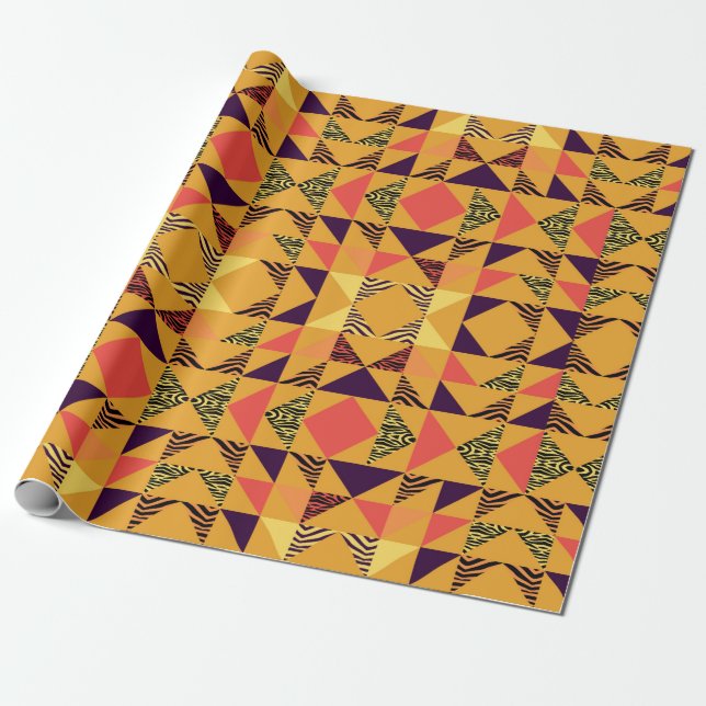 Seamless triangle pattern abstract background with wrapping paper (Unrolled)
