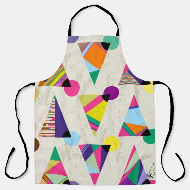 seamless triangle pattern background, hipster retr apron (Front)