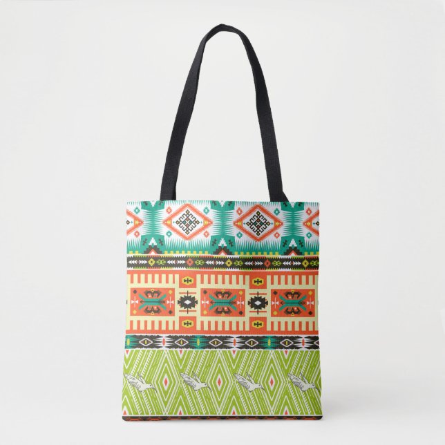 Seamless tribal pattern with geometric elements an tote bag (Front)