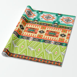 Seamless tribal pattern with geometric elements an wrapping paper