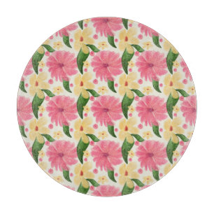 Seamless tropical floral pattern cutting board