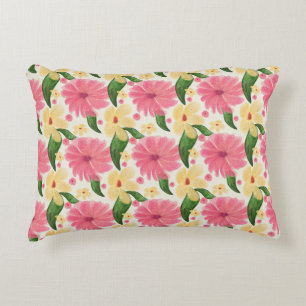 Seamless tropical floral pattern  decorative cushion