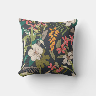 Seamless tropical flower pattern background cushion