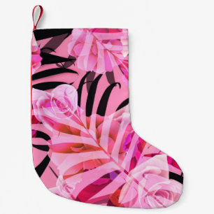 Seamless tropical flower, plant and leaf pattern b small christmas stocking