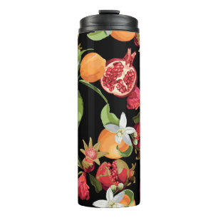 Seamless Tropical Fruits Pattern. Exotic Backgroun Thermal Tumbler