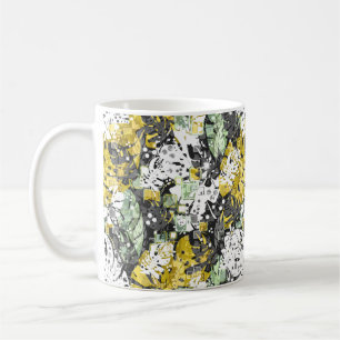 Seamless tropical jungle exotic leaves abstract bl coffee mug