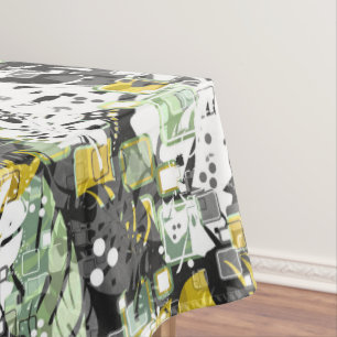 Seamless tropical jungle exotic leaves abstract bl tablecloth