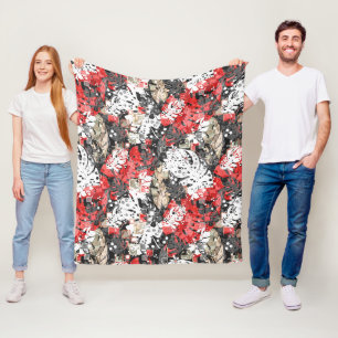 Seamless tropical jungle exotic leaves monsters bl fleece blanket