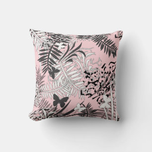 Seamless tropical jungle palm tropic leaves butter cushion