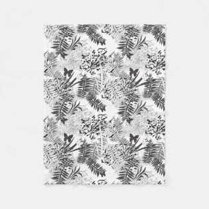 Seamless tropical jungle palm tropic leaves butter fleece blanket