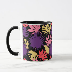 Seamless tropical leaves pattern mug