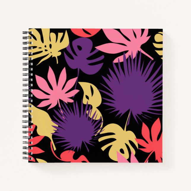 Seamless tropical leaves pattern notebook (Front)
