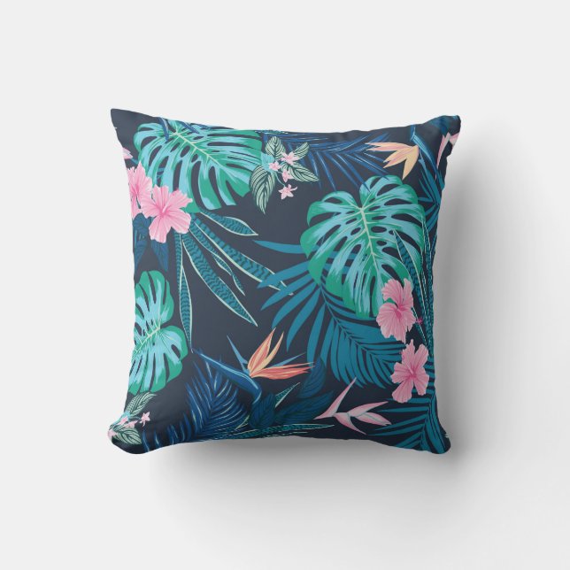 seamless tropical pattern, vivid tropic foliage, w cushion (Front)