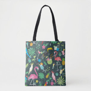 Seamless tropical pattern with birds and drinks 1 tote bag