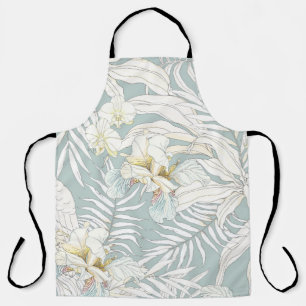 Seamless tropical pattern with flowers Orchid, Fl Apron
