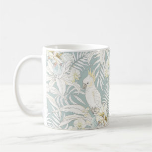 Seamless tropical pattern with flowers Orchid,  Fl Coffee Mug