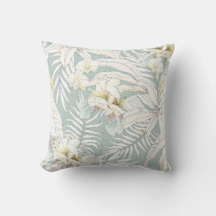 Seamless tropical pattern with flowers Orchid,  Fl Cushion