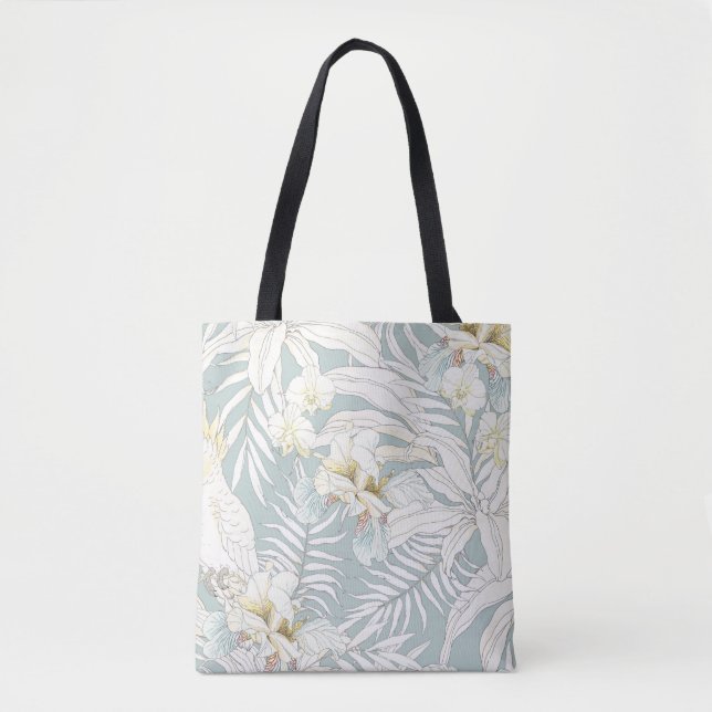 Seamless tropical pattern with flowers Orchid,  Fl Tote Bag (Front)