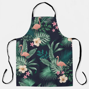  seamless tropical pattern with lush foliage, flow apron