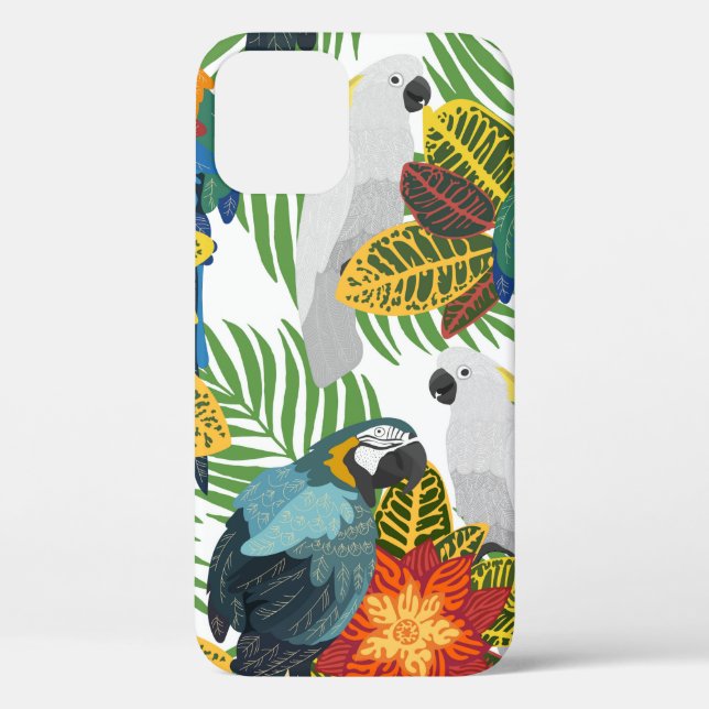 Seamless tropical pattern with parrots.  Case-Mate iPhone case (Back)