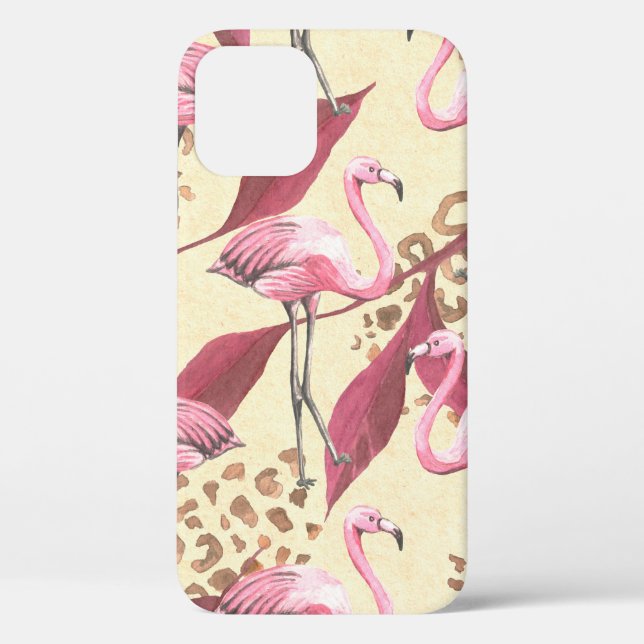 Seamless tropical pattern with pink flamingo, leav Case-Mate iPhone case (Back)
