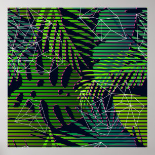Seamless tropical pattern with tropical plants. Ha Poster