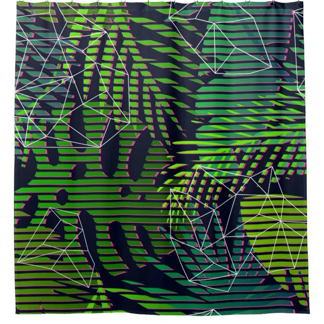 Seamless tropical pattern with tropical plants. Ha Shower Curtain (Front)