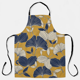 Seamless tropical plant and leaf pattern backgroun apron