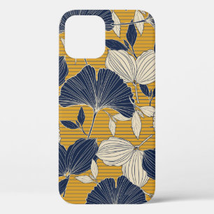 Seamless tropical plant and leaf pattern backgroun iPhone 12 case