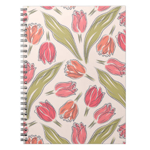 Seamless Tulip Floral Pattern – Vintage Botanical Notebook