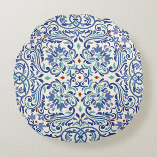Seamless turkish colorful pattern. Endless pattern Round Cushion