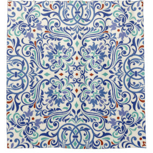 Seamless turkish colorful pattern. Endless pattern Shower Curtain