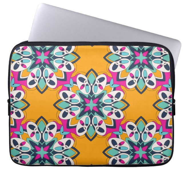 Seamless Turkish Colourful Cute Laptop Sleeve (Front)