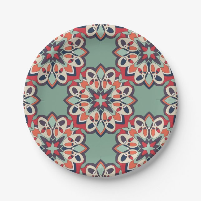 Seamless Turkish Colourful  Paper Plate (Front)
